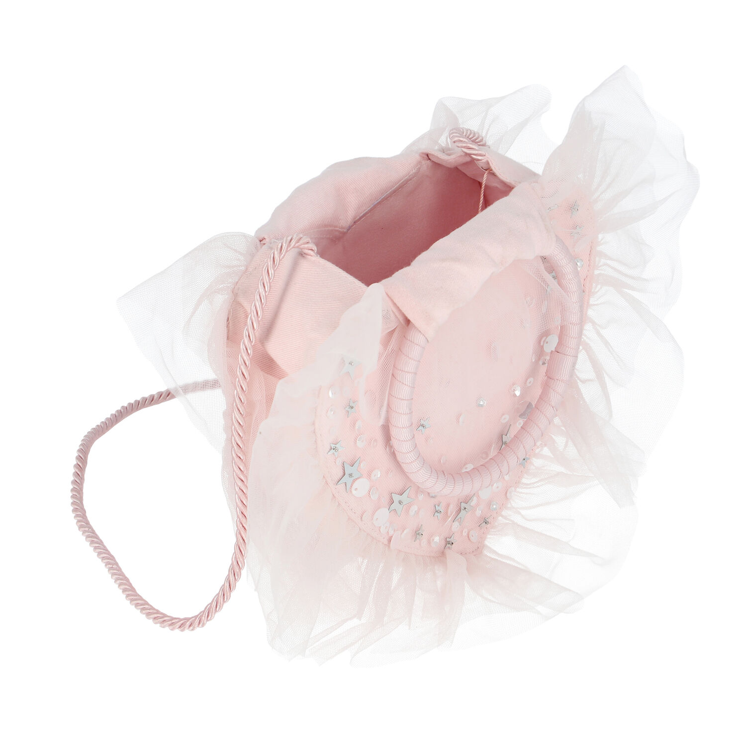 حقيبة يد مزينة بطبعة قلب باللون الوردي للبنات, 1, hi-res